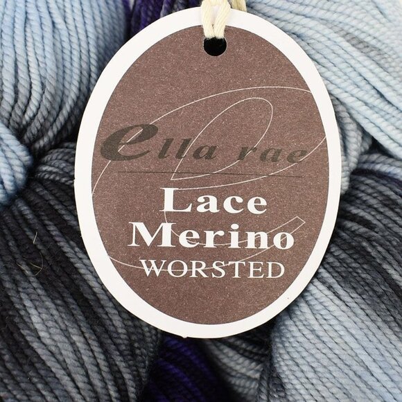 Ella Rae Lace Merino Worsted Yarn 2 Skeins Extra Fine Merino Wool Blue Black - Picture 4 of 4